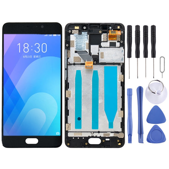 LCD-Bildschirm und Digitizer-Vollmontage mit Rahmen für Meizu M6 Note (Schwarz)