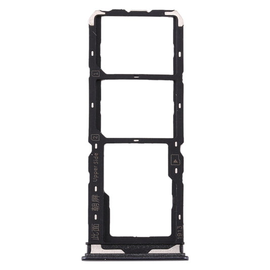 For Vivo Y7s SIM Card Tray + SIM Card Tray + Micro SD Card Tray (Black) by buy2fix