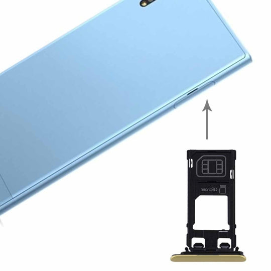 für Sony Xperia XZs (Einzel-SIM-Version) SIM- und Micro-SD-Kartenfach (Gold)