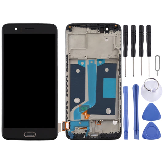 For OnePlus 5 A5000 TFT Material LCD Screen and Digitizer Full Assembly with Frame (Black) by buy2fix