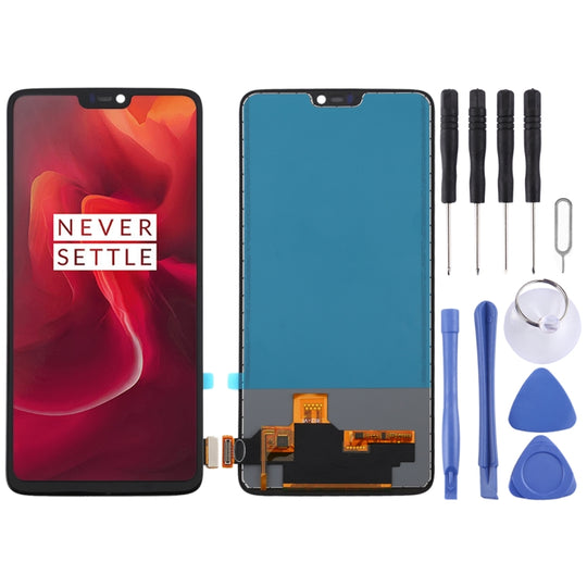 TFT-Material LCD-Bildschirm und Digitizer-Vollmontage für OnePlus 6 A6000 (Schwarz)