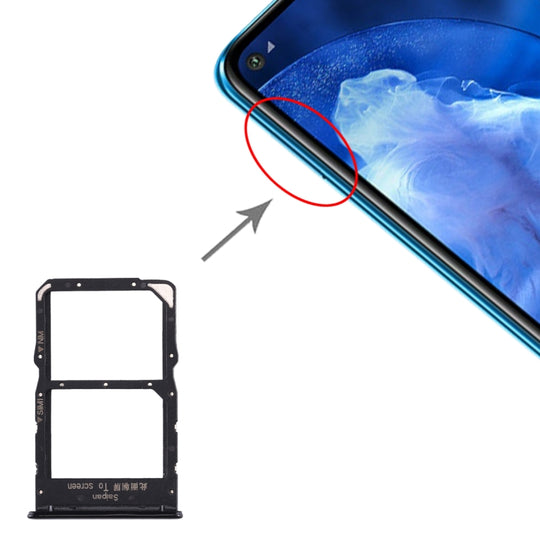 SIM-Kartenfach + NM-Kartenfach für Huawei Nova 5z / Nova 5i Pro (Schwarz)