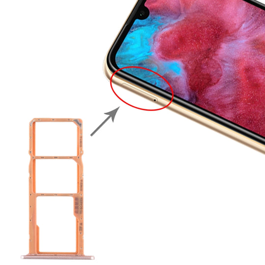 SIM-Kartenfach + SIM-Kartenfach + Micro-SD-Kartenfach für Huawei Honor Play 3e (Gold)