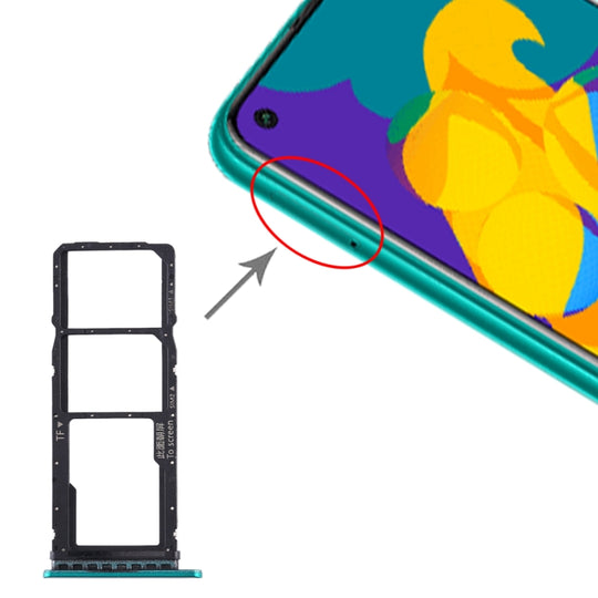 SIM-Kartenfach + SIM-Kartenfach + Micro-SD-Kartenfach für Huawei Honor Play 4T (Grün)