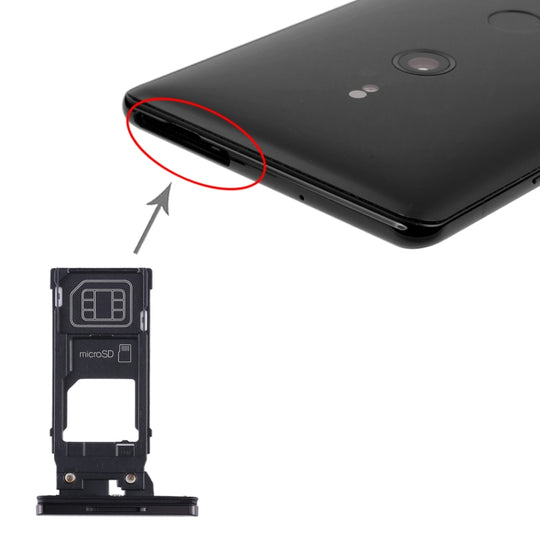 SIM-Kartenfach + Micro-SD-Kartenfach für Sony Xperia XZ3 (Schwarz)