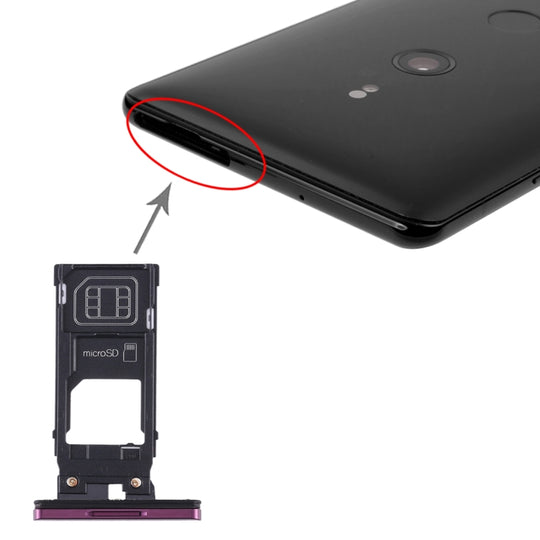 SIM-Kartenfach + Micro-SD-Kartenfach für Sony Xperia XZ3 (Lila)