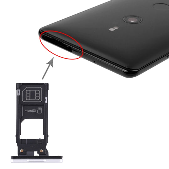 SIM-Kartenfach + Micro-SD-Kartenfach für Sony Xperia XZ3 (Weiß)