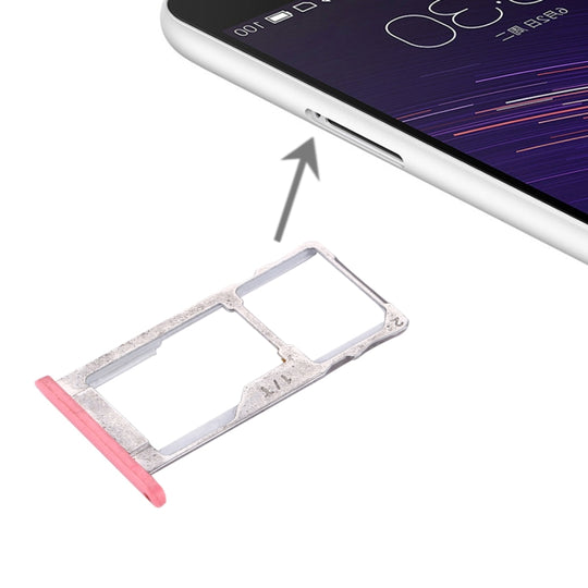Für Meizu Meilan Metall SIM + SIM / Micro SD Kartenfach (Rosa)