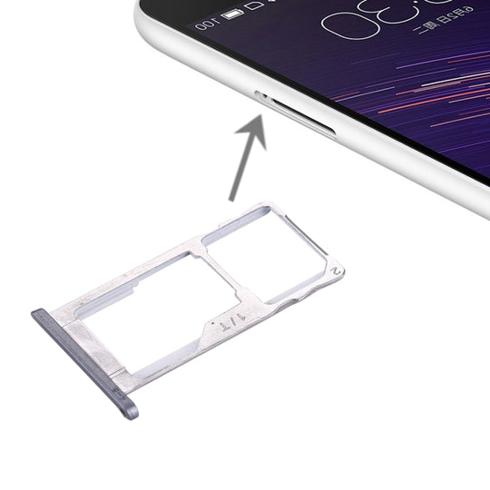 Für Meizu Meilan Metall SIM + SIM / Micro SD Kartenfach (Grau)