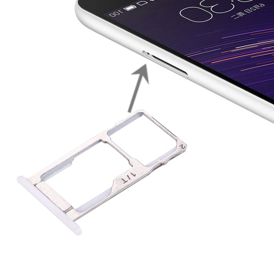 Für Meizu Meilan Metall SIM + SIM / Micro SD Kartenfach (Weiß)