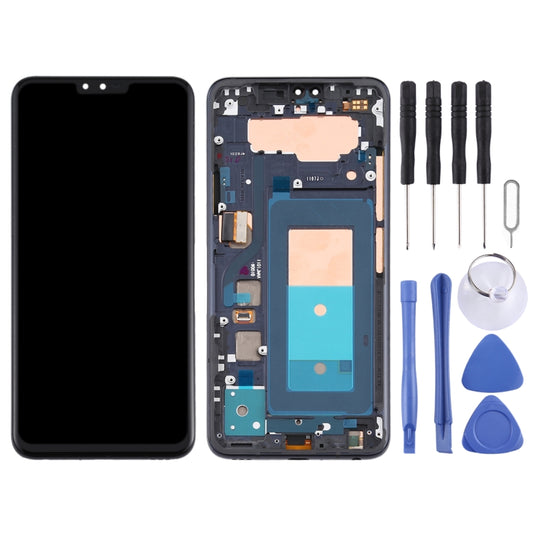 Original LCD Screen for LG V40 ThinQ Digitizer Full Assembly with Frame(Black) by buy2fix