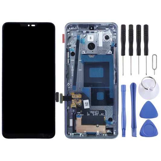 Original LCD Screen for LG G7 ThinQ / G710 G710EM G710PM G710VMP Digitizer Full Assembly with Frame (Silver) by buy2fix