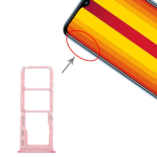 Plateau de carte SIM + plateau de carte SIM + plateau de carte Micro SD pour Vivo Y3 (rouge)