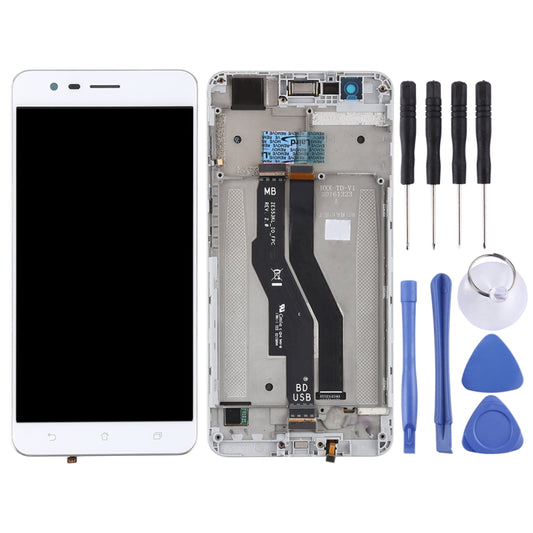 OEM LCD Screen for Asus Zenfone 3 Zoom ZE553KL Digitizer Full Assembly with Frame（White) by buy2fix