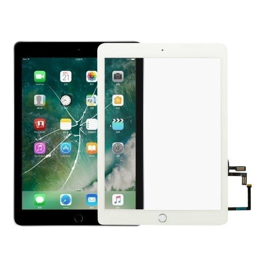 Touchpanel mit Home Key Flexkabel für iPad 5 9,7 Zoll 2017 A1822 A1823 (Weiß)