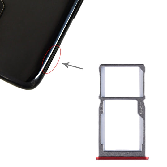 SIM-Kartenfach + SIM-Kartenfach / Micro-SD-Kartenfach für Meizu 15 (rot)