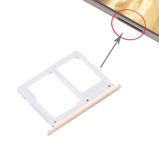 Plateau de carte SIM + plateau de carte Micro SD/SIM pour Galaxy C5/C5000 (or)