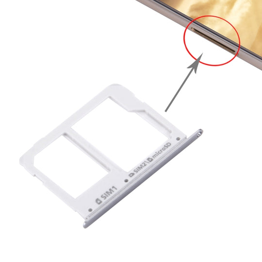Plateau de carte SIM + plateau de carte Micro SD/SIM pour Galaxy C7/C7000 (gris)