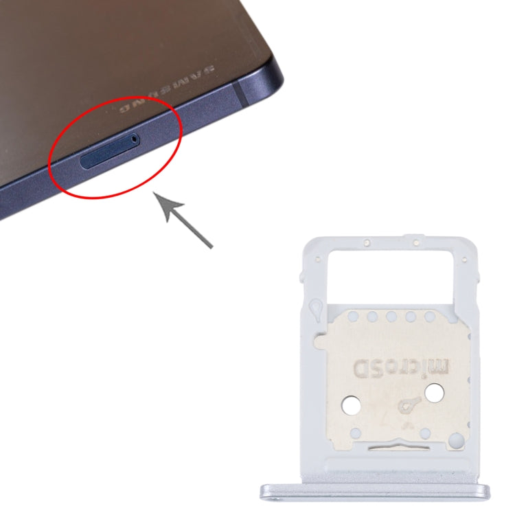 SIM Card Tray + Micro SD Card Tray for Samsung Galaxy Tab S7 FE SM-T736(Silver) - Repair & Spare Parts by buy2fix | Online Shopping UK | buy2fix