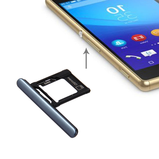 Micro SD / SIM-Kartenfach + Kartensteckplatz Staubschutz für Sony Xperia XZ Premium (Dual-SIM-Version) (Schwarz)