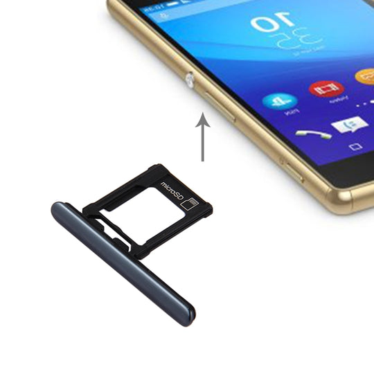 Micro-SD-Kartenfach + Staubschutzstecker für Kartensteckplatz für Sony Xperia XZ Premium (Einzel-SIM-Version) (Schwarz)