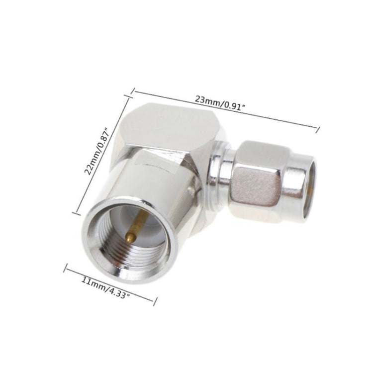Both SMA Male to FME RF Plug Right Angle Connector Folded Adapter for Coaxial Cable - Security by buy2fix | Online Shopping UK | buy2fix