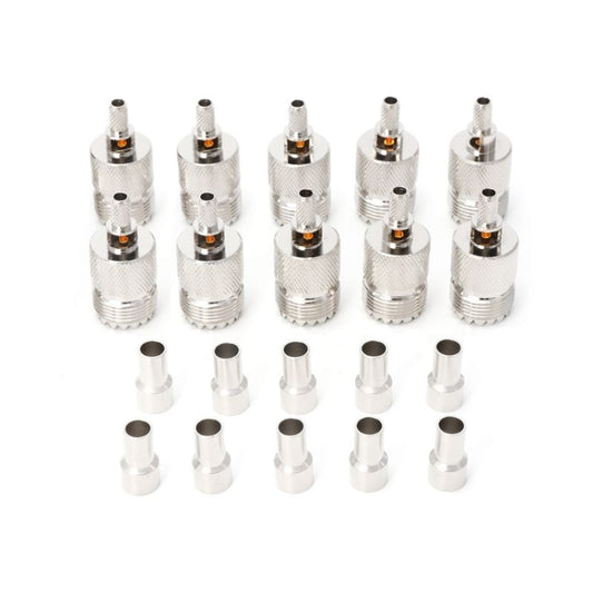10 Sets UHF Female Jack Crimped RF Connector Coaxial Adapter for 5mm RG58 RG142 / 3D-FB&#160;Cable - Connector by buy2fix | Online Shopping UK | buy2fix