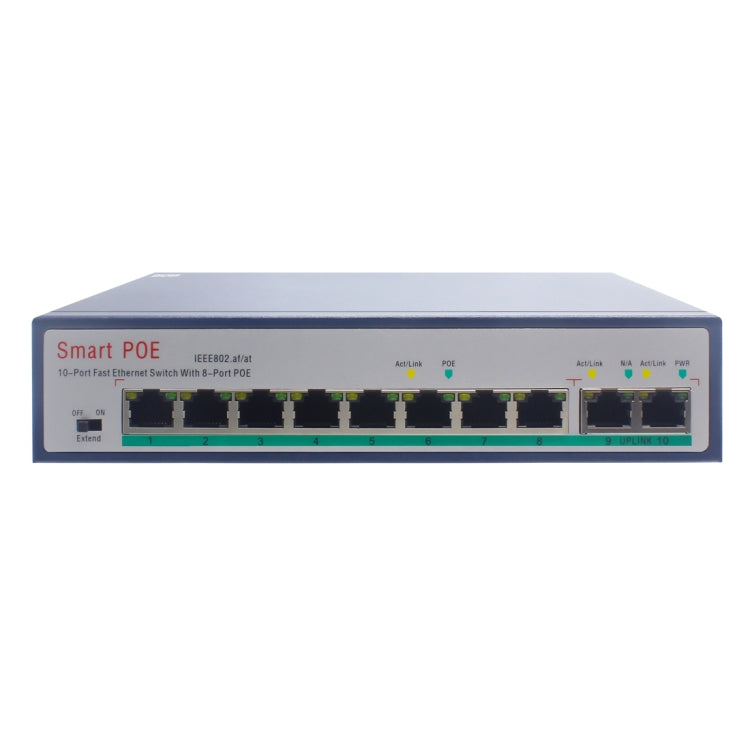 ESCAM POE 8+2 10-Port Fast Ethernet Switch 8-Port POE 10/100M 120W Network Switch, Transmission Distance: 150m(Blue) - Switch by ESCAM | Online Shopping UK | buy2fix