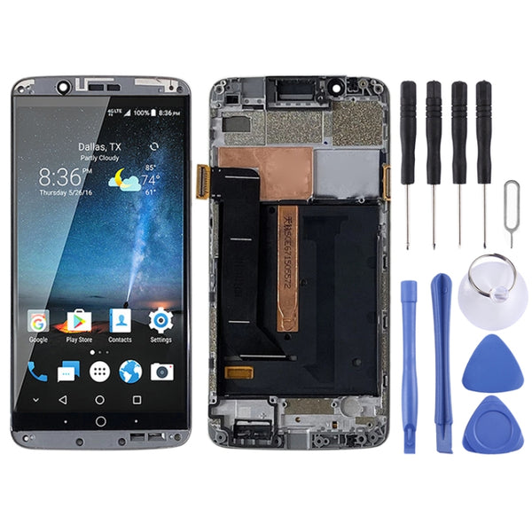 Original AMOLED LCD Screen for ZTE Axon 7 A2017 A2017U A2017G Digitizer Full Assembly With Frame (Grey) by buy2fix