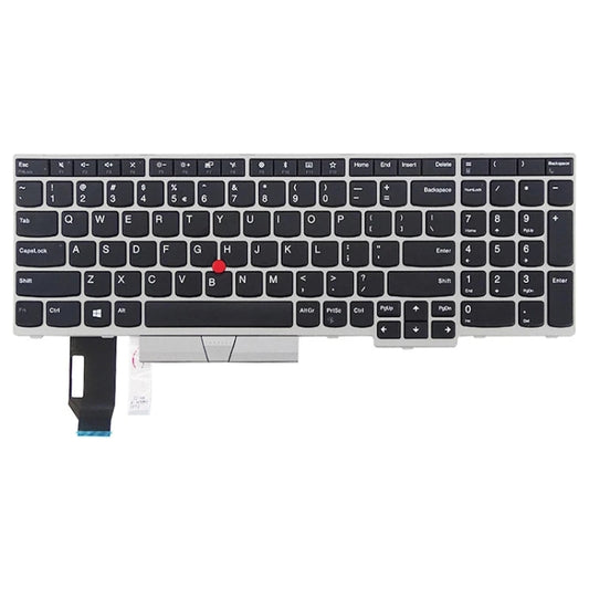 US Version Keyboard for Lenovo Thinkpad E580 E585 E590 E595 T590 P53S L580 L590 P52 P72 P53 P73 (Silver) by buy2fix