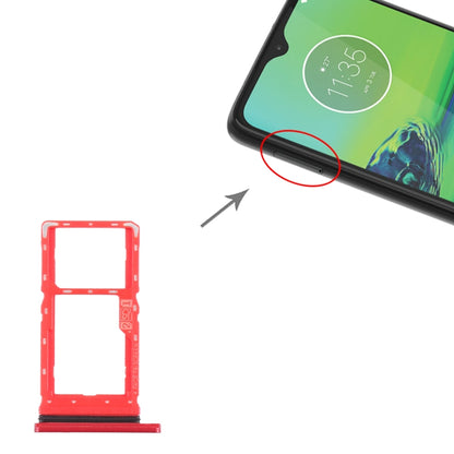 SIM Card Tray + Micro SD Card Tray for Motorola Moto G8 Play XT2015 XT2015-2 (Red) by buy2fix