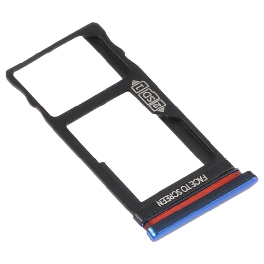 SIM Card Tray + Micro SD Card Tray for Motorola Moto One Vision / P50 (Blue) by buy2fix