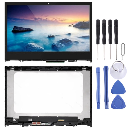 1366 x 768 HD-LCD-Bildschirm und Digitizer-Vollmontage mit Rahmen für Lenovo IdeaPad Flex 5-14 5-1470 5-1480 (Schwarz)