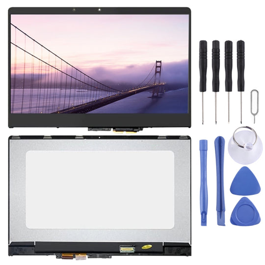 1920 x 1080 FHD LCD-Bildschirm und Digitizer Vollmontage mit Rahmen für Lenovo Yoga 710-14ISKIKB 5D10M14182 (Schwarz)