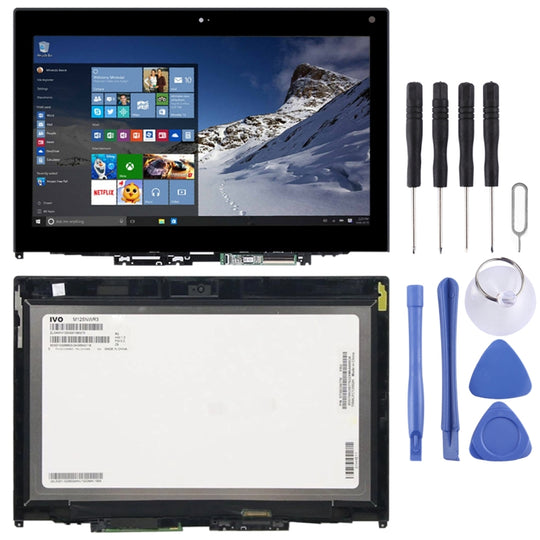 1366 x 768 HD LCD-Bildschirm und Digitizer Vollmontage mit Rahmen für Lenovo Thinkpad 12,5 Zoll Yoga 260 (Schwarz)