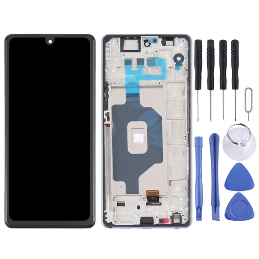 Original LCD Screen for LG Stylo 6 / K71 LMQ730TM LM-Q730TM LMQ730HA LM-Q730HA Digitizer Full Assembly with Frame (Black) by buy2fix