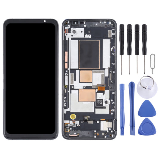 Original OLED LCD Screen for Asus ROG Phone 5 ZS673KS Digitizer Full Assembly with Frame（Black) by buy2fix