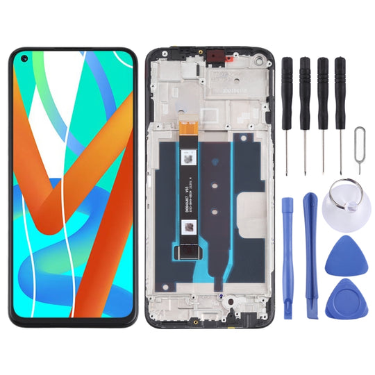 Original-LCD-Bildschirm und Digitizer-Vollmontage mit Rahmen für OPPO Realme V13 5G