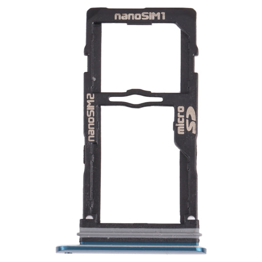 Nano-SIM-Kartenfach + Nano-SIM-Kartenfach / Micro-SD-Kartenfach für LG G8S ThinQ LMG810, LM-G810, LMG810EAW (Blau)