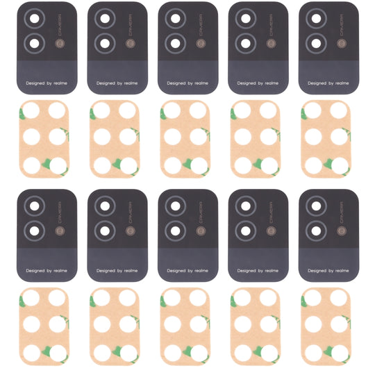 For OPPO Realme Narzo 50i RMX3235 10pcs Back Camera Lens (Black)