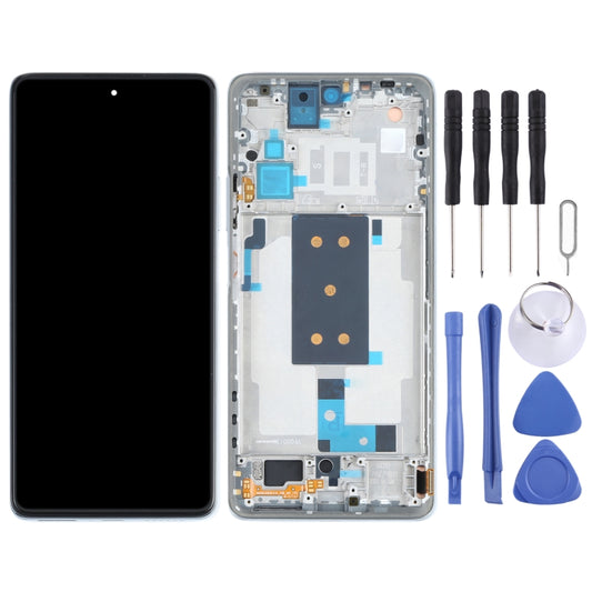 Original OLED LCD Screen for Xiaomi Mi 11T / 11T Pro Digitizer Full Assembly with Frame(Silver) by buy2fix