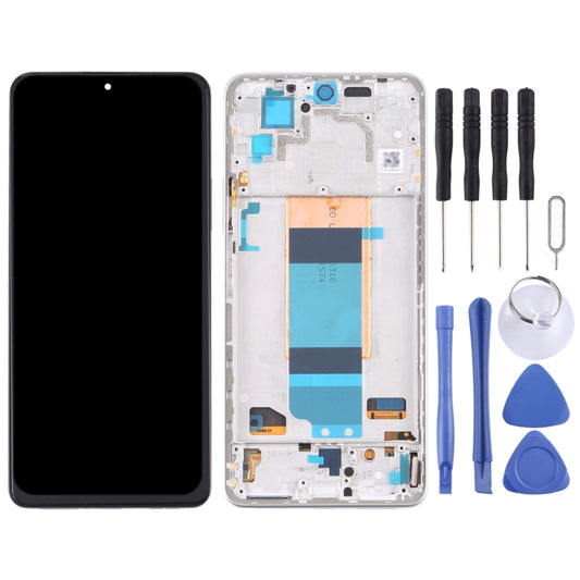 Original LCD Screen for Xiaomi Redmi K40S Digitizer Full Assembly with Frame(Silver) by buy2fix