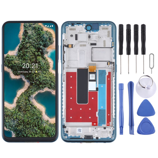 Écran LCD et numériseur complet avec cadre pour Nokia X20 TA-1341 TA-1344 (bleu)