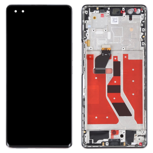 Original OLED LCD Screen for Honor 50 Pro Digitizer Full Assembly with Frame(Silver) by buy2fix
