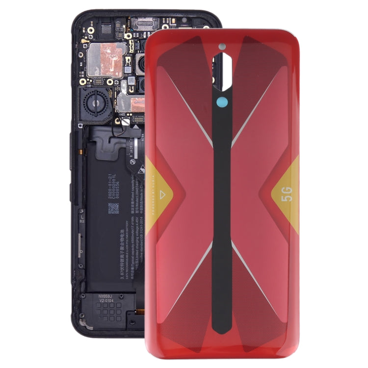 Battery Glass Back Cover for ZTE Nubia RedMagic 5G NX659J(Red) by buy2fix