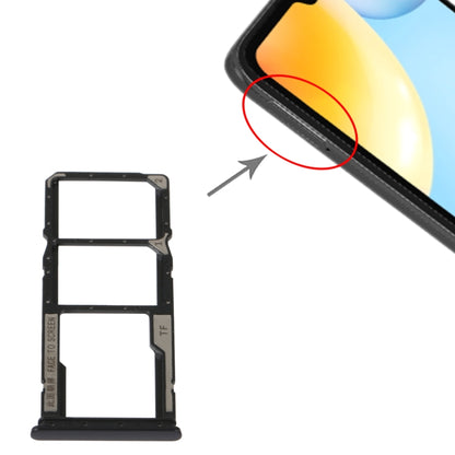 SIM Card Tray + SIM Card Tray + Micro SD Card Tray For Xiaomi Redmi 10C/Redmi 10 India (Black) - Repair & Spare Parts by buy2fix | Online Shopping UK | buy2fix