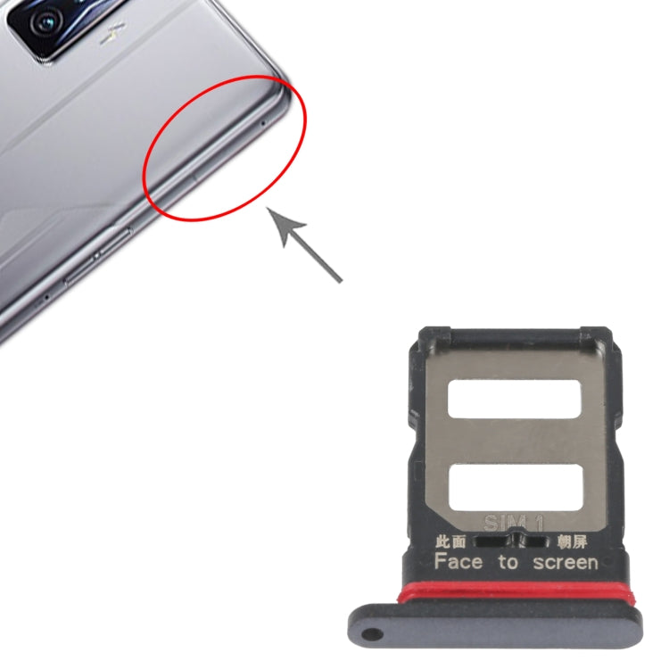 For Xiaomi Redmi K50/K50 Pro SIM Card Tray + SIM Card Tray (Black) - Card Tray by buy2fix | Online Shopping UK | buy2fix
