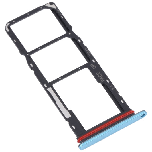 For Motorola Moto G22 SIM Card Tray + SIM Card Tray + Micro SD Card Tray (Blue) by buy2fix