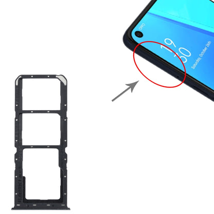 For OPPO A52 4G SIM Card Tray + SIM Card Tray + Micro SD Card Tray (Black) - Card Socket by buy2fix | Online Shopping UK | buy2fix