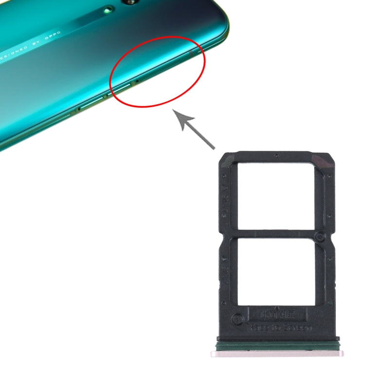 For OPPO Reno SIM Card Tray + SIM / Micro SD Card Tray (Gold) - Card Socket by buy2fix | Online Shopping UK | buy2fix